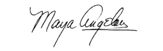 signature of Maya Angelou
